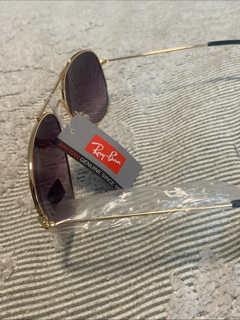 Gold Frame Sunglasses with Purple Lenses